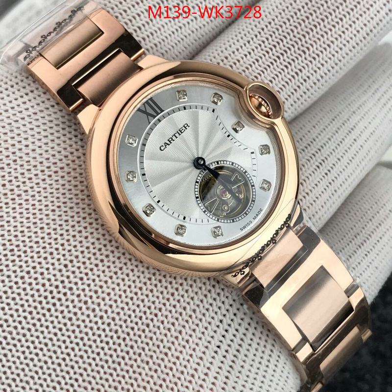 Watch(4A)-Cartier,at cheap price , ID: WK3728,$:139USD