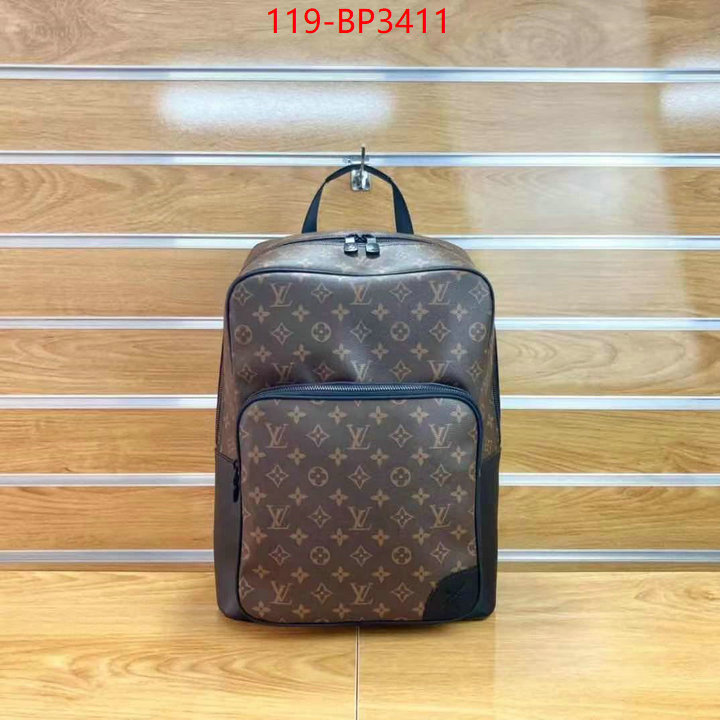 LV Bags(4A)-Backpack-,cheap online best designer ,ID: BP3411,$: 119USD