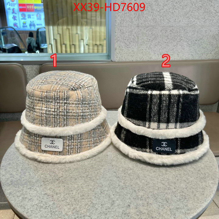 Cap (Hat)-Chanel,top fake designer , ID: HD7609,$: 39USD