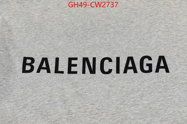 Clothing-Balenciaga,replica 1:1 high quality , ID: CW2737,$: 49USD