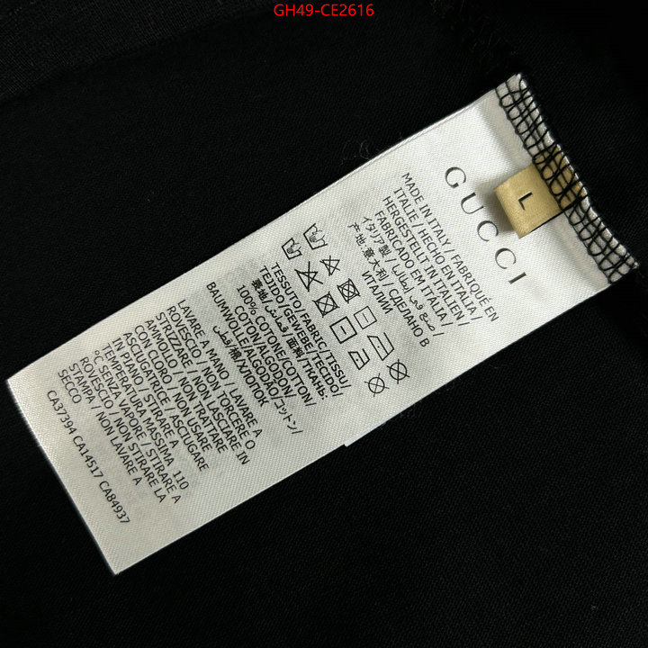 Clothing-Gucci,2023 replica wholesale cheap sales online , ID: CE2616,$: 49USD