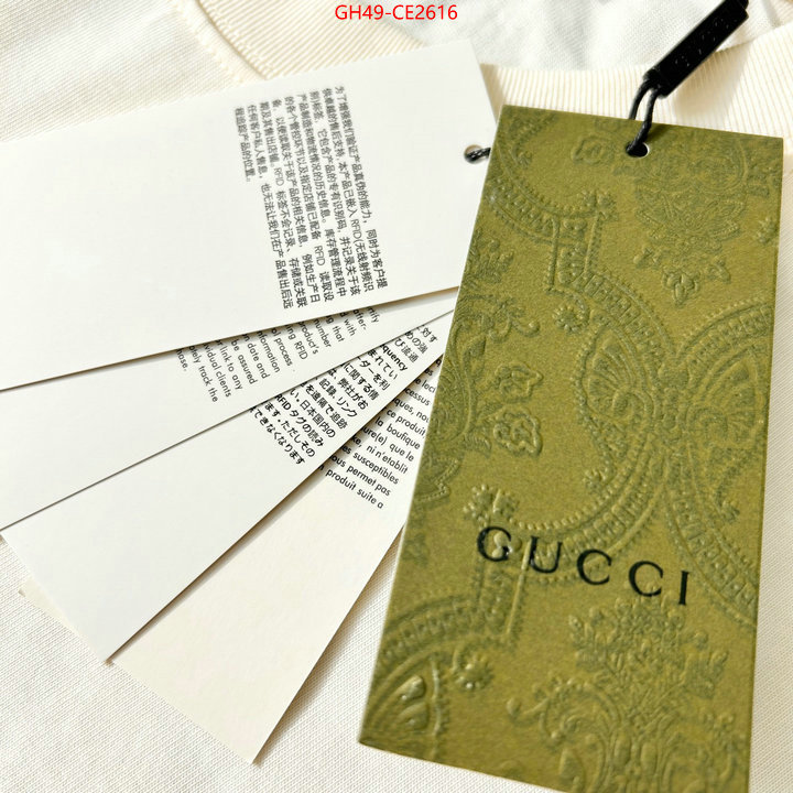 Clothing-Gucci,2023 replica wholesale cheap sales online , ID: CE2616,$: 49USD