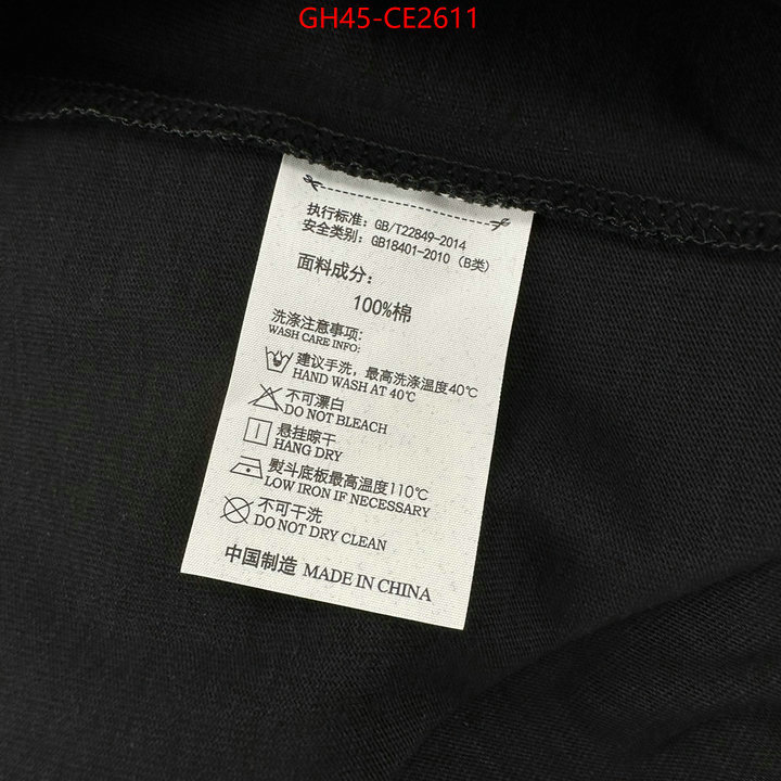 Clothing-Gucci,designer replica , ID: CE2611,$: 45USD