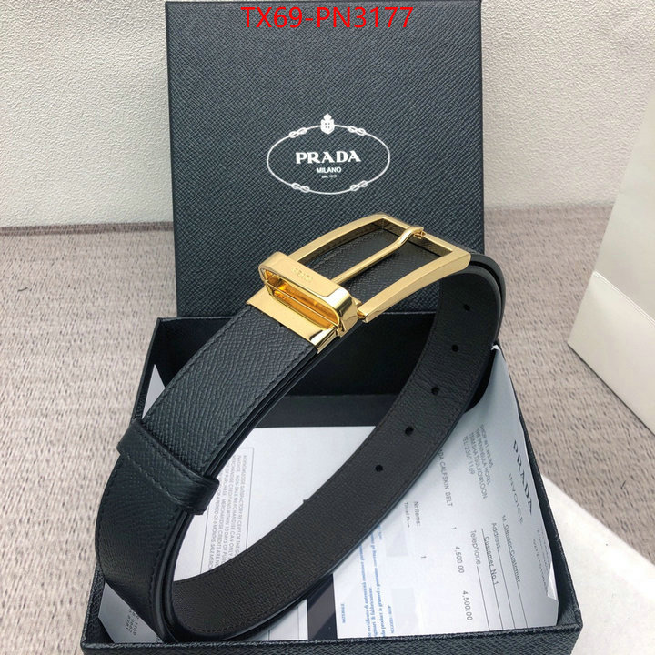 Belts-Prada,wholesale imitation designer replicas , ID: PN3177,$: 69USD