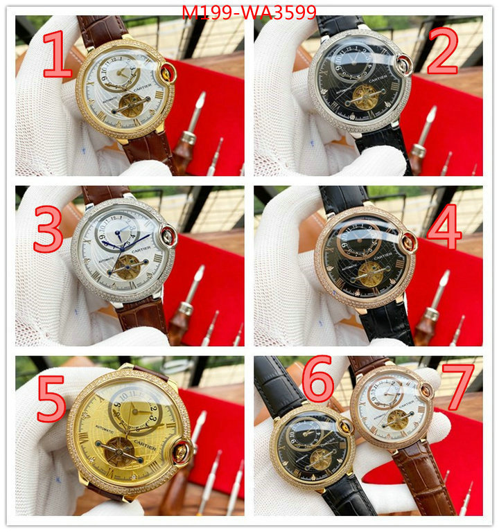 Watch(4A)-Cartier,brand designer replica ,ID: WA3599,$: 199USD