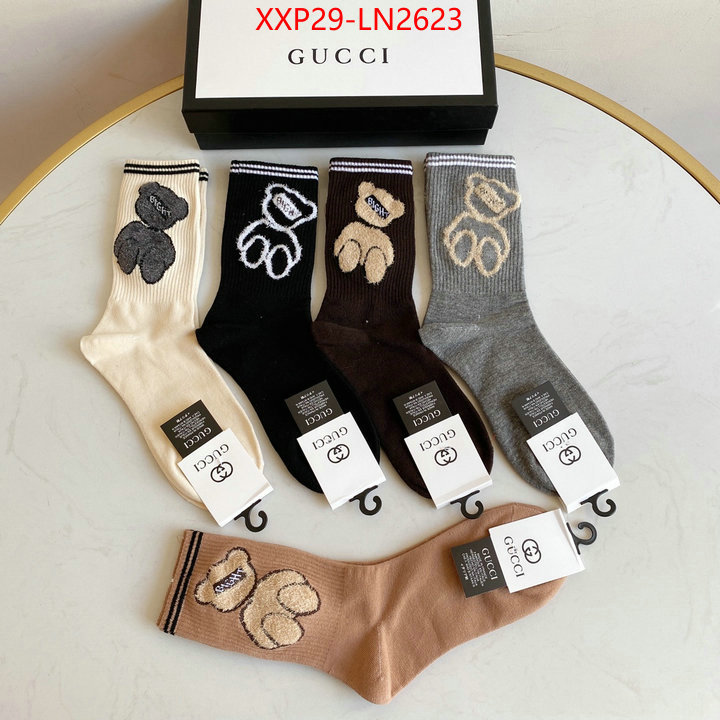 Sock-Gucci,perfect quality designer replica , ID: LN2623,$: 29USD