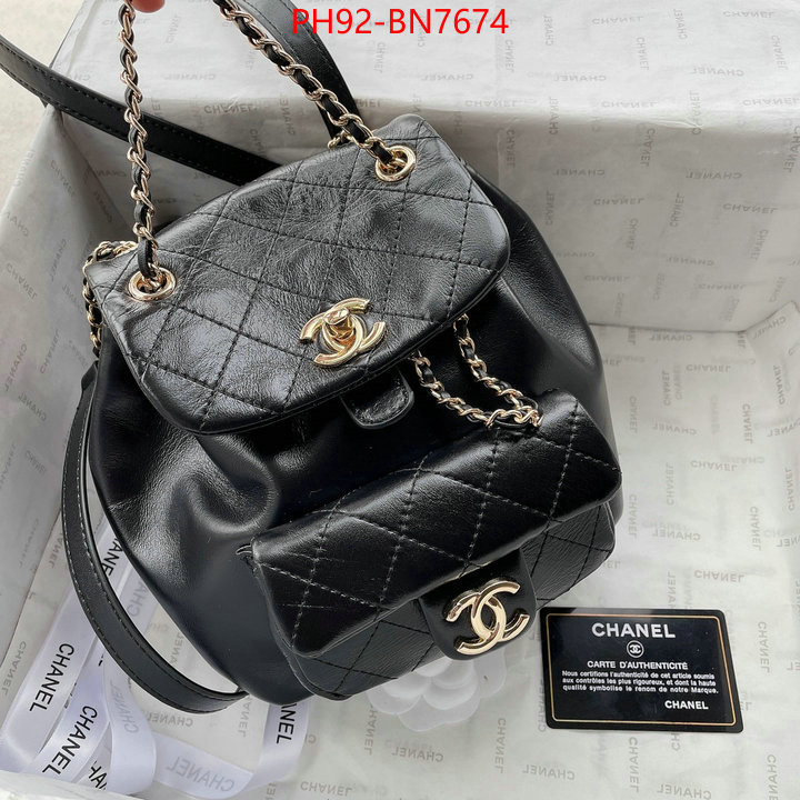 Chanel Bags(4A)-Backpack-,ID: BN7674,$: 92USD