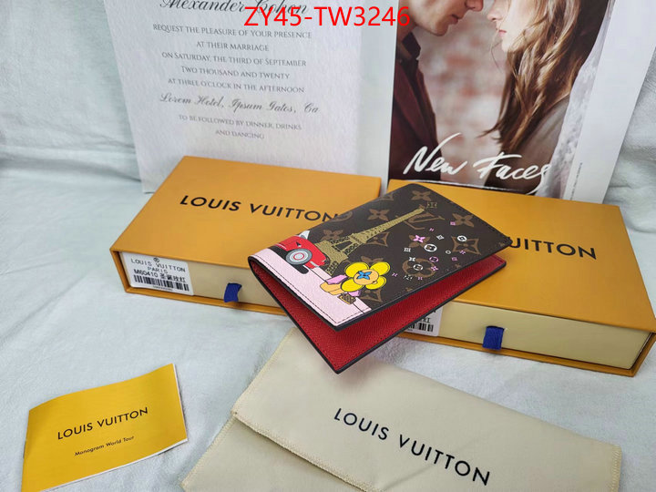 LV Bags(4A)-Wallet,designer 1:1 replica ,ID: TW3246,$: 45USD