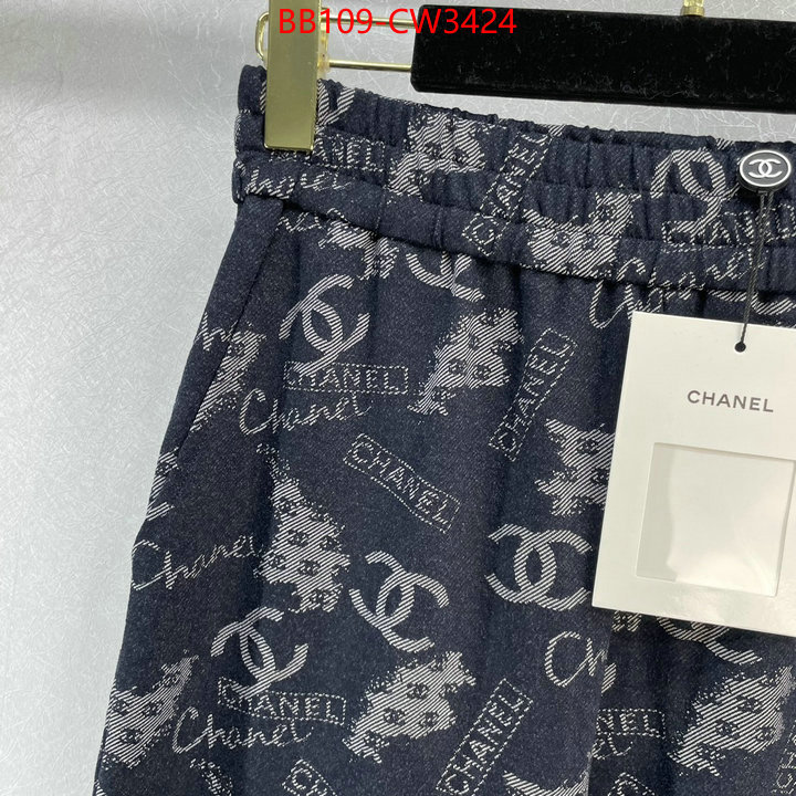 Clothing-Chanel,buy top high quality replica ,ID: CW3424,$: 109USD