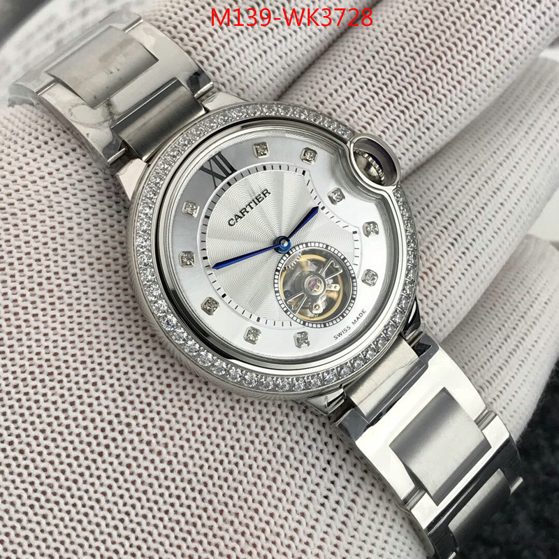 Watch(4A)-Cartier,at cheap price , ID: WK3728,$:139USD
