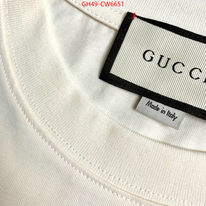 Clothing-Gucci,quality replica , ID: CW6651,$: 49USD