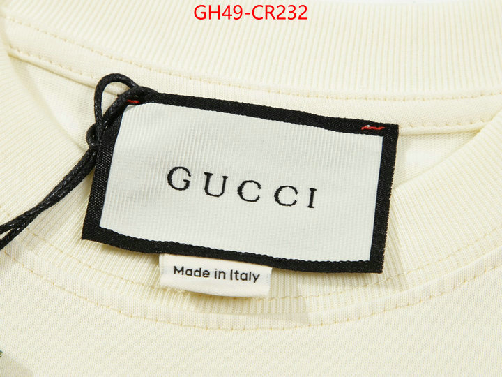 Clothing-Gucci,buy luxury 2023 , ID: CR232,$: 49USD