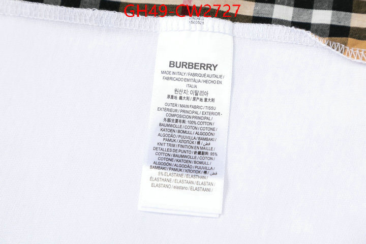 Clothing-Burberry,top fake designer , ID: CW2727,$: 49USD
