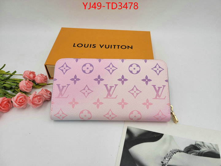 LV Bags(4A)-Wallet,ID: TD3478,$: 49USD