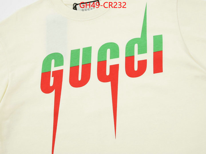 Clothing-Gucci,buy luxury 2023 , ID: CR232,$: 49USD