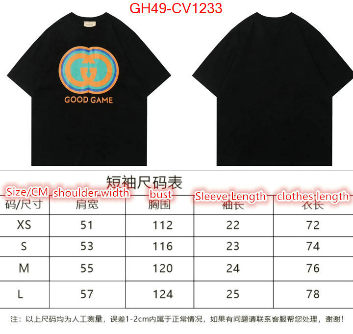 Clothing-Gucci,the highest quality fake , ID: CV1233,$: 49USD