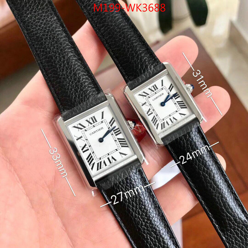 Watch(4A)-Cartier,top perfect fake , ID: WK3688,$:199USD