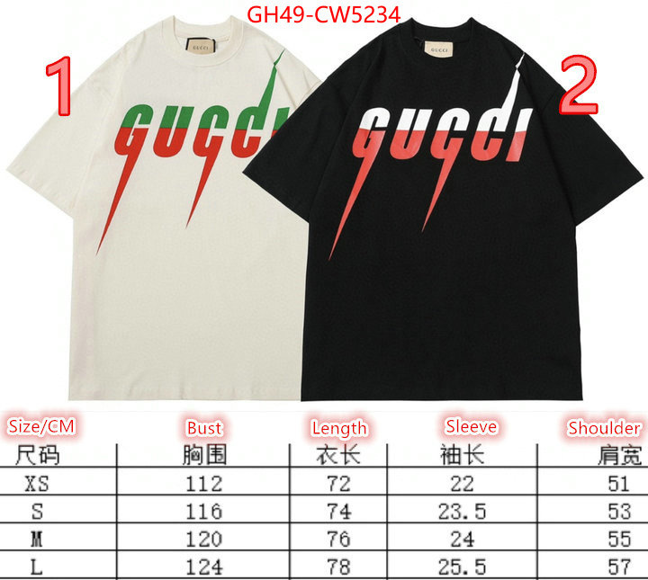 Clothing-Gucci,brand designer replica , ID: CW5234,$: 49USD