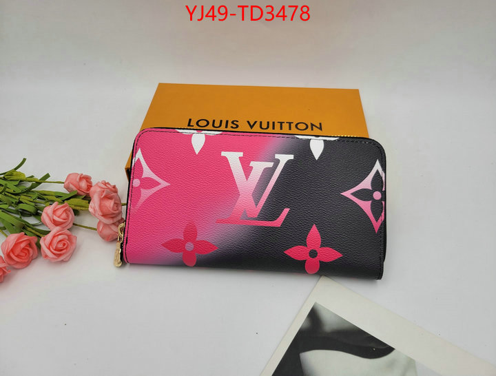 LV Bags(4A)-Wallet,ID: TD3478,$: 49USD