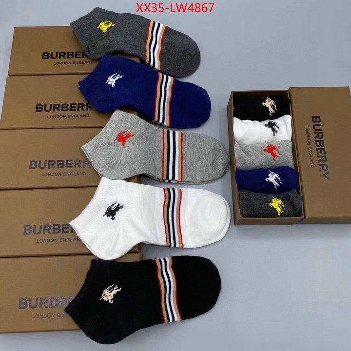 Sock-Burberry,outlet 1:1 replica , ID: LW4867,$: 35USD