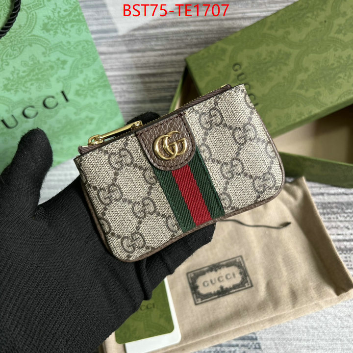Gucci Bags(TOP)-Wallet-,2023 perfect replica designer ,ID: TE1707,$: 75USD