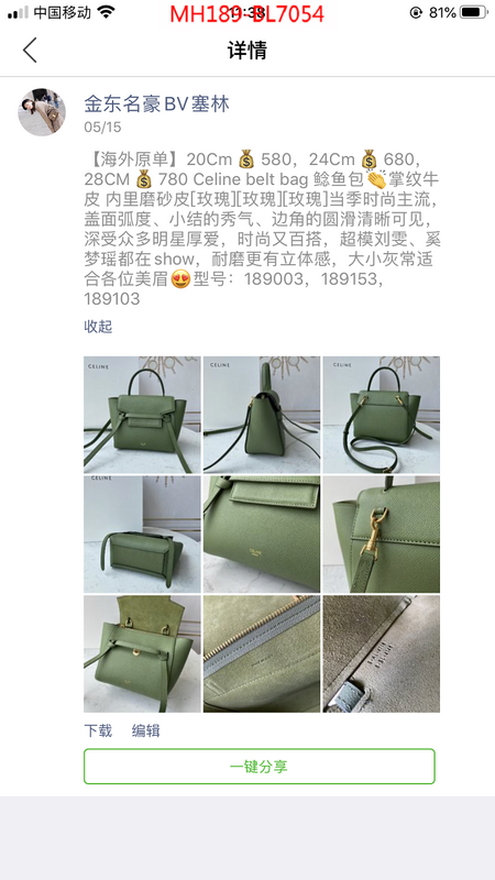 CELINE Bags(TOP)-Belt Bag,wholesale ,ID: BL7054,$: 189USD