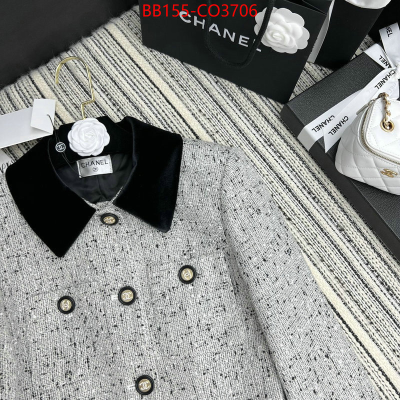 Clothing-Chanel,what is a 1:1 replica , ID: CO3706,$: 155USD