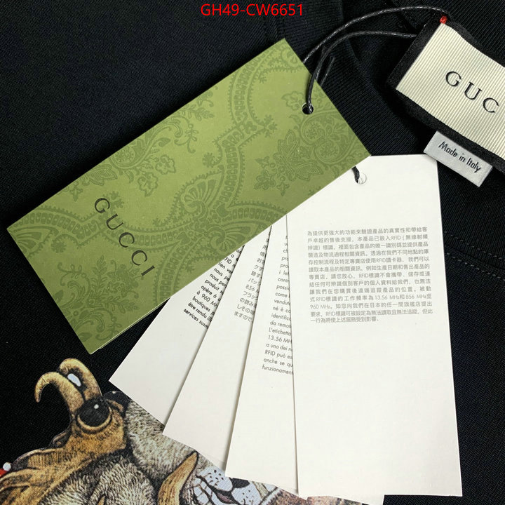 Clothing-Gucci,quality replica , ID: CW6651,$: 49USD