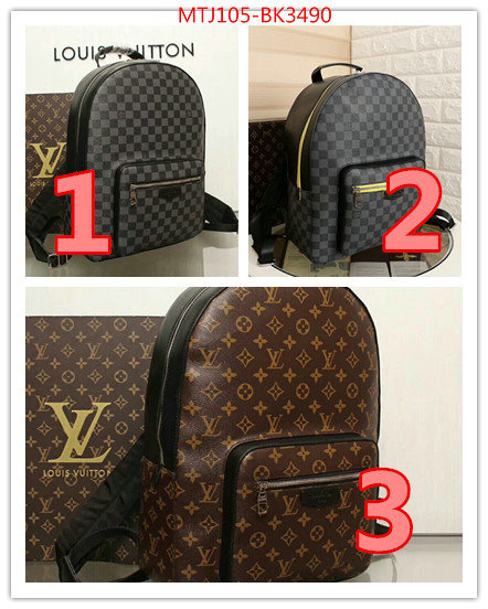 LV Bags(4A)-Backpack-,ID: BK3490,$:105USD