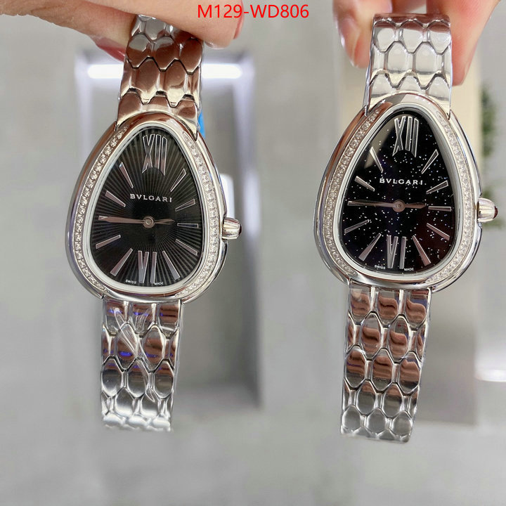 Watch(4A)-Bvlgari,perfect quality designer replica ,ID: WD806,$: 129USD