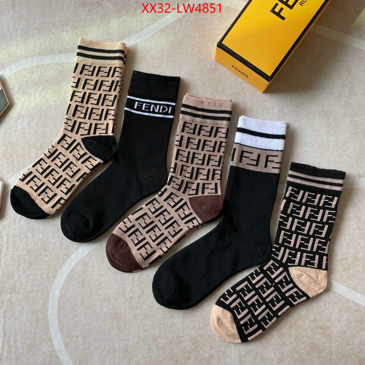 Sock-Fendi,aaaaa+ replica , ID: LW4851,$: 32USD