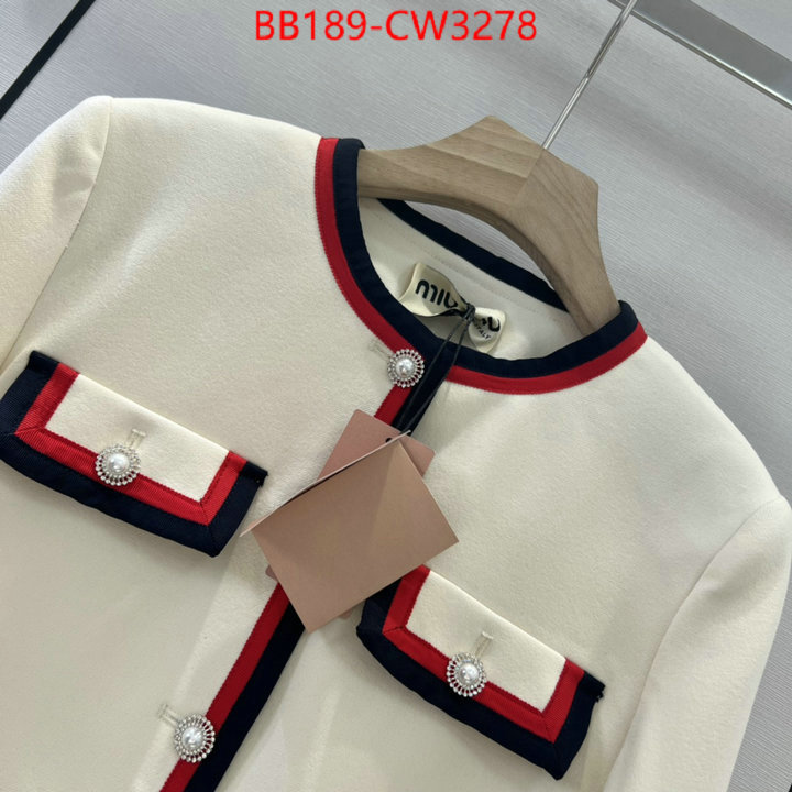 Clothing-MIU MIU,cheap replica designer , ID: CW3278,$: 189USD