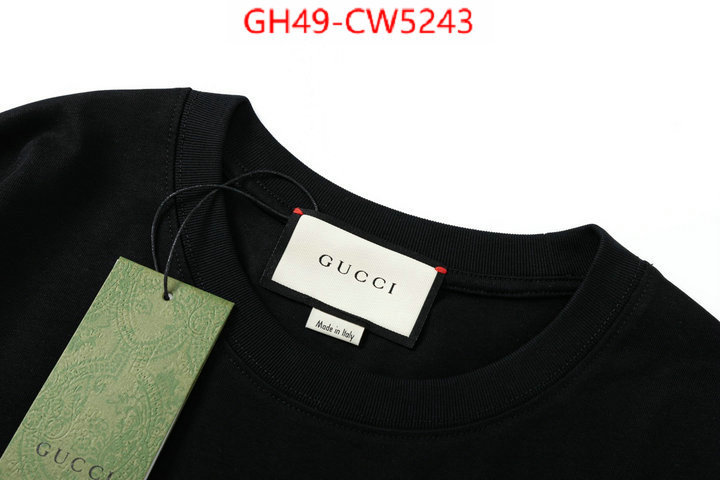 Clothing-Gucci,high quality 1:1 replica , ID: CW5243,$: 49USD