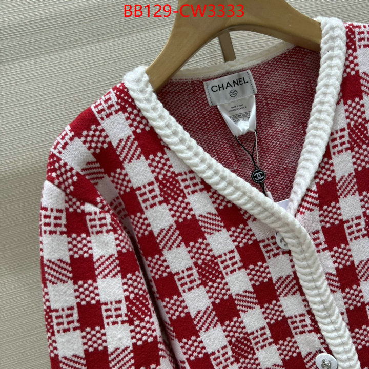 Clothing-Chanel,buy top high quality replica ,ID: CW3333,$: 129USD