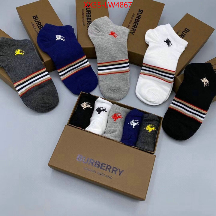Sock-Burberry,outlet 1:1 replica , ID: LW4867,$: 35USD
