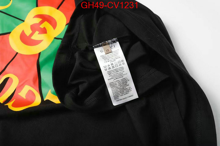 Clothing-Gucci,top quality designer replica , ID: CV1231,$: 49USD