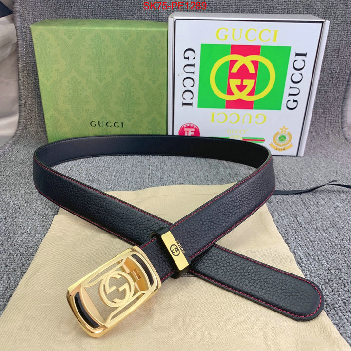 Belts-Gucci,what is a 1:1 replica , ID: PE1289,$: 75USD