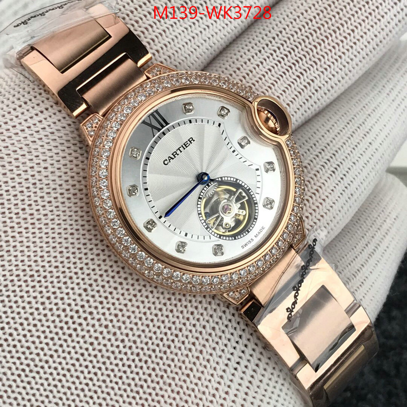 Watch(4A)-Cartier,at cheap price , ID: WK3728,$:139USD