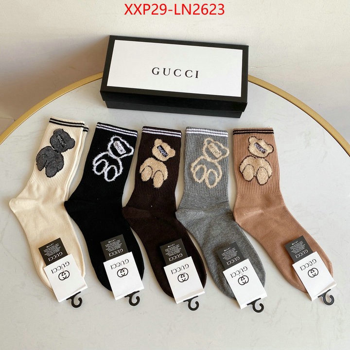 Sock-Gucci,perfect quality designer replica , ID: LN2623,$: 29USD