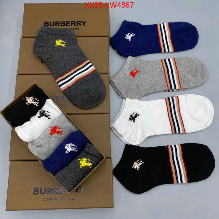 Sock-Burberry,outlet 1:1 replica , ID: LW4867,$: 35USD