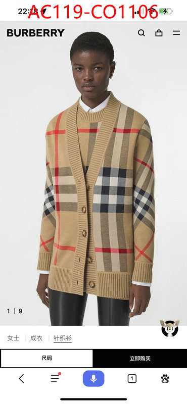 Clothing-Burberry,knockoff , ID: CO1106,$: 119USD