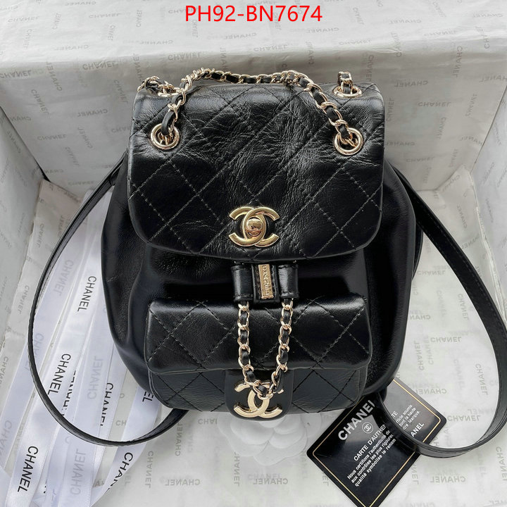 Chanel Bags(4A)-Backpack-,ID: BN7674,$: 92USD