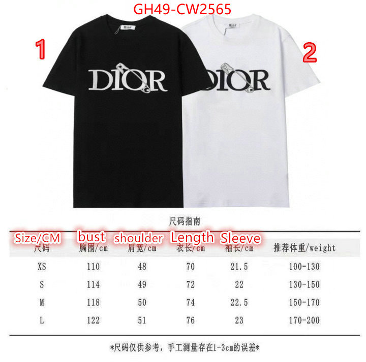 Clothing-Dior,replica 2023 perfect luxury , ID: CW2565,$: 49USD