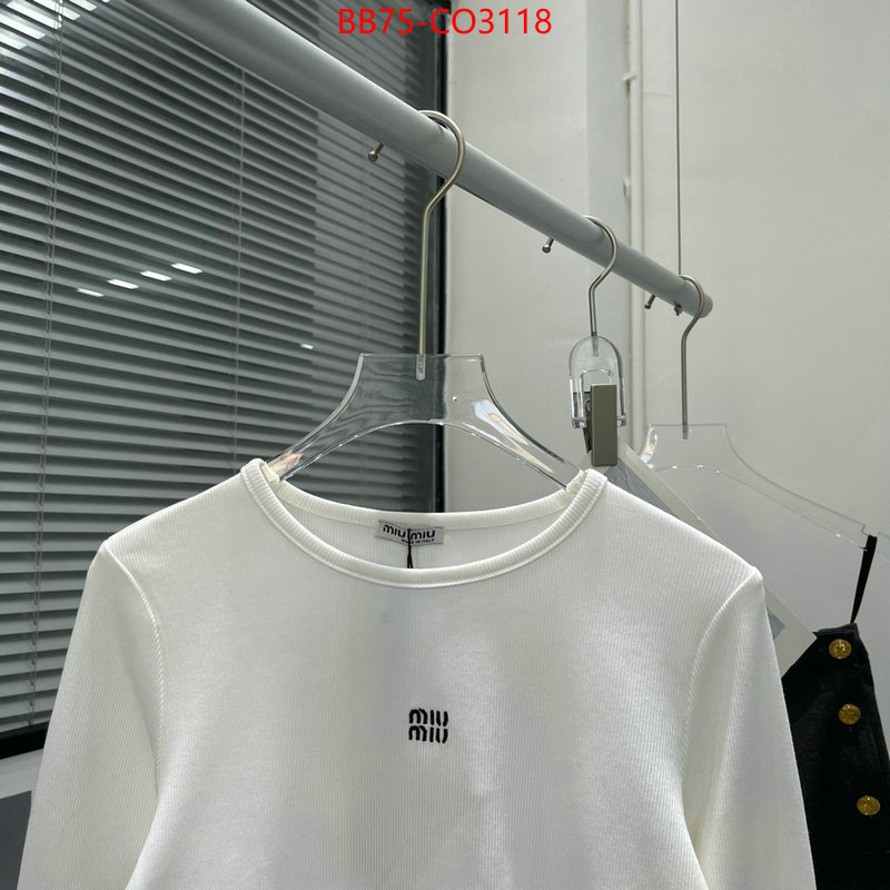 Clothing-MIU MIU,where quality designer replica , ID: CO3118,$: 75USD