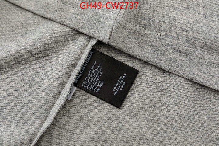 Clothing-Balenciaga,replica 1:1 high quality , ID: CW2737,$: 49USD