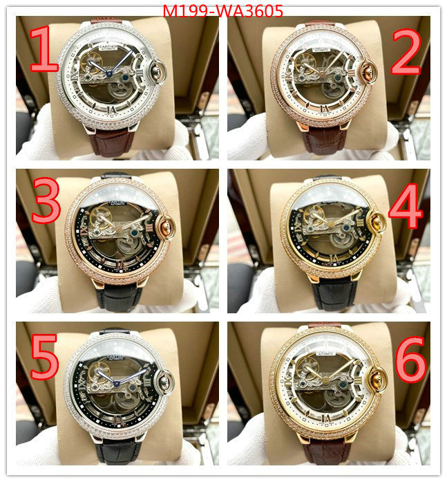 Watch(4A)-Cartier,most desired , ID: WA3605,$: 199USD