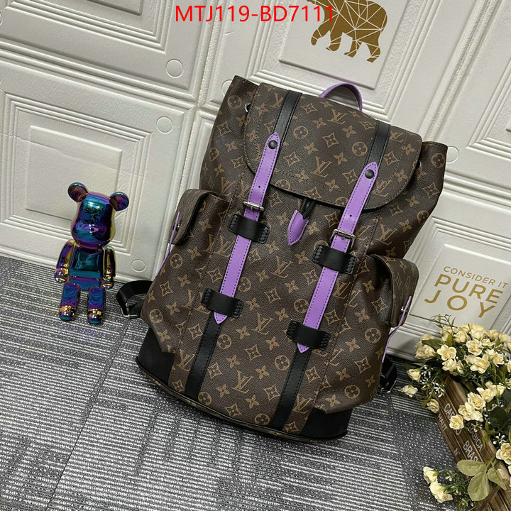 LV Bags(4A)-Backpack-,2023 replica ,ID: BD7111,$: 119USD