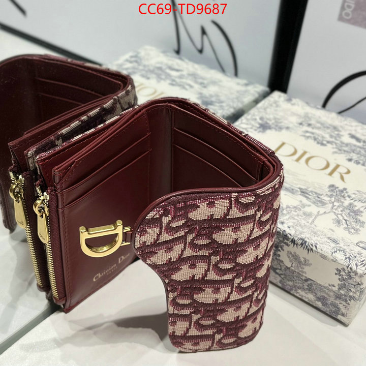 Dior Bags(TOP)-Wallet-,ID: TD9687,$: 69USD