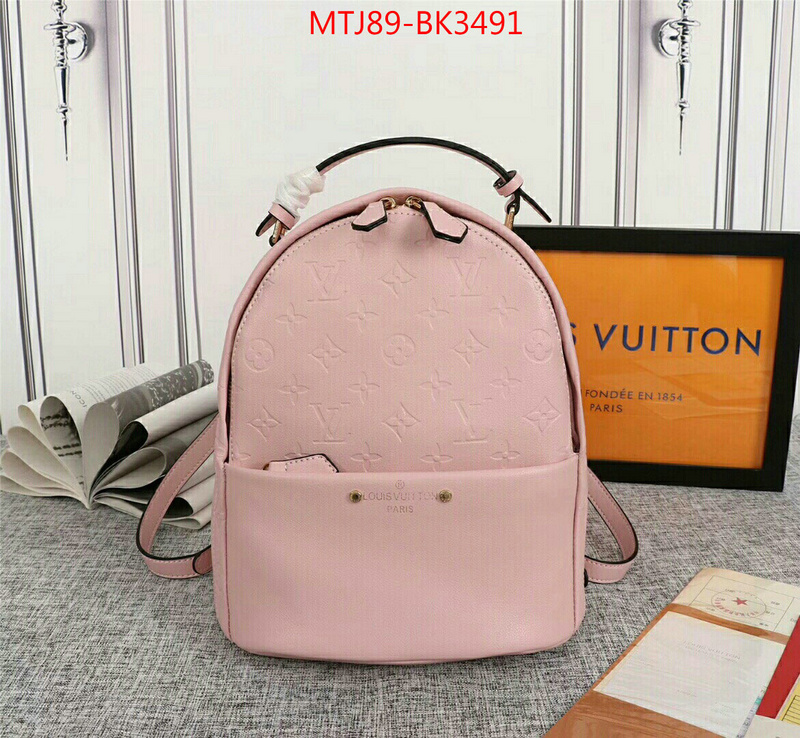 LV Bags(4A)-Backpack-,ID: BK3491,$:89USD