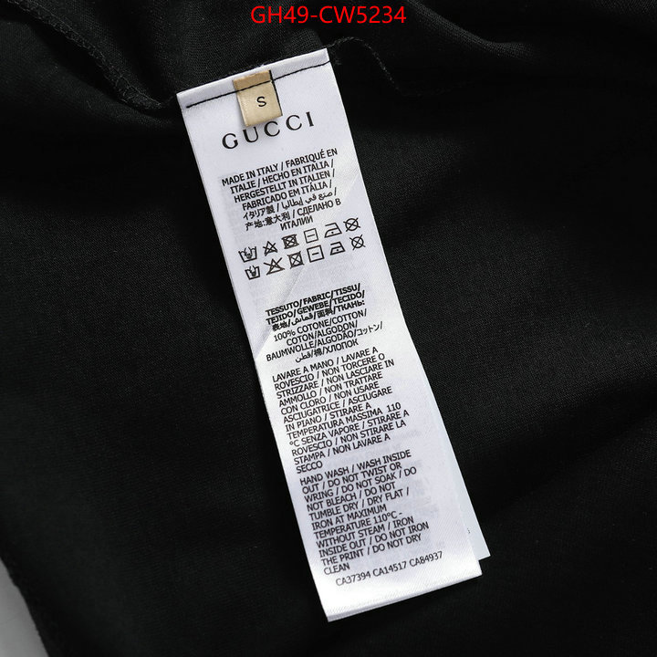 Clothing-Gucci,brand designer replica , ID: CW5234,$: 49USD